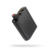 Solong P162 Mini Tattoo Power Supply. Black rectangular unit with a red rotary knob and two gold input ports on top.