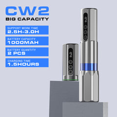 CNC CW2 Drahtlose Tattoomaschine mit zwei Batterien (AMAZON)