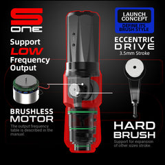 CNC S1 Brushless Motor Wireless Tattoo Pen Machine Lining&Shading Mode
