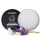 PFARRER Tattoo Aftercare Balm Cream. 50g cream with Frankincense & Lavender, in a black container, for new and older tattoos