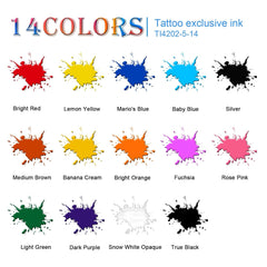 Juego de tinta para tatuaje Charme Princesse, tinta para tatuaje permanente de 7 colores, 5ml