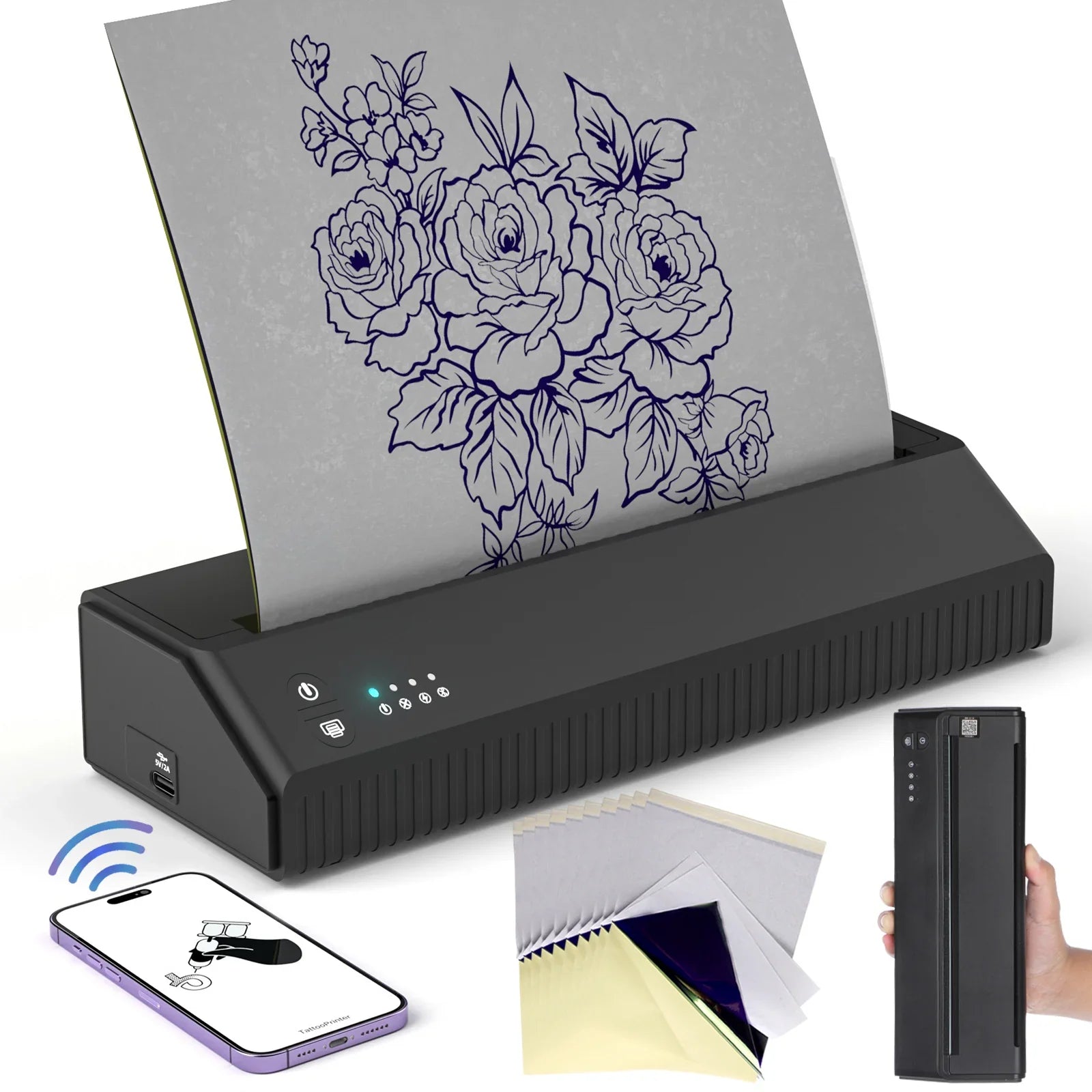 Impresora de plantillas de tatuaje Bluetooth CNC 8008, la versión más