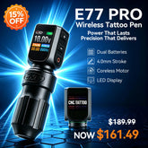 CNC E77 PRO Wireless Tattoo Pen Machine with 3200mAh Dual Batteries, LED Display, 4.0 Stroke, Coreless Motor — for Professionals & Beginners