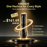 CNC KRONOS Wireless Tattoo Machine– 1900 mAh Battery, USB-C Rapid Charge, 4–12 V Adjustable & 7 Stroke
