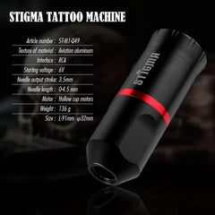 STIGMA Tattoo-Maschinen-Set Q49 Tattoo-Maschinen mit 10 Tinten und 20 Patronen