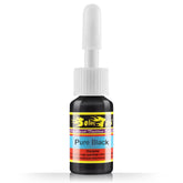 Solong tattoo ink 5ml Pure Black bottle with white dropper cap, labeled 'Brightest Tattoo Ink Color'