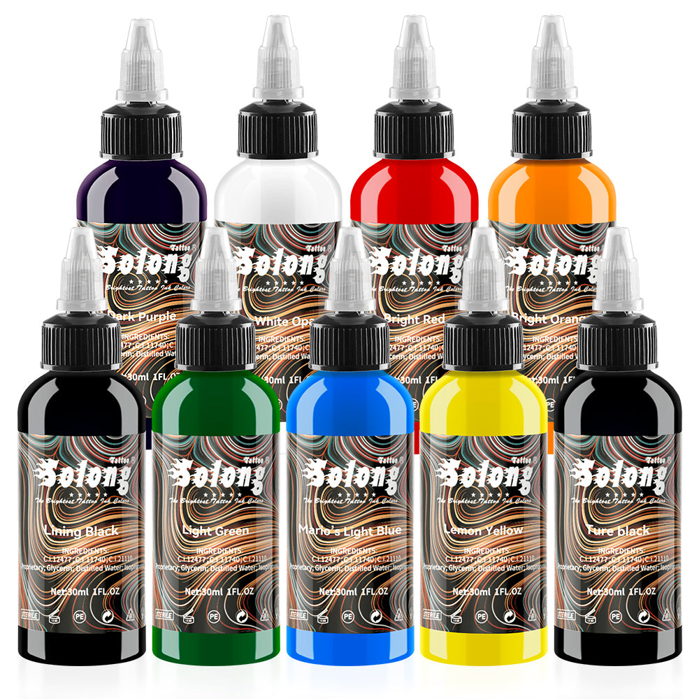 Tattoo Ink Color Set 9/16 PCS 30ml Solong