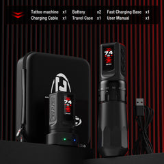 CNC E80 Premium Wireless Tattoo Pen – Coreless Motor, Adjustable Stroke, 6H Runtime