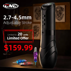CNC KRONOS Wireless Tattoo Machine– 1900 mAh Battery, USB-C Rapid Charge, 4–12 V Adjustable & 7 Stroke