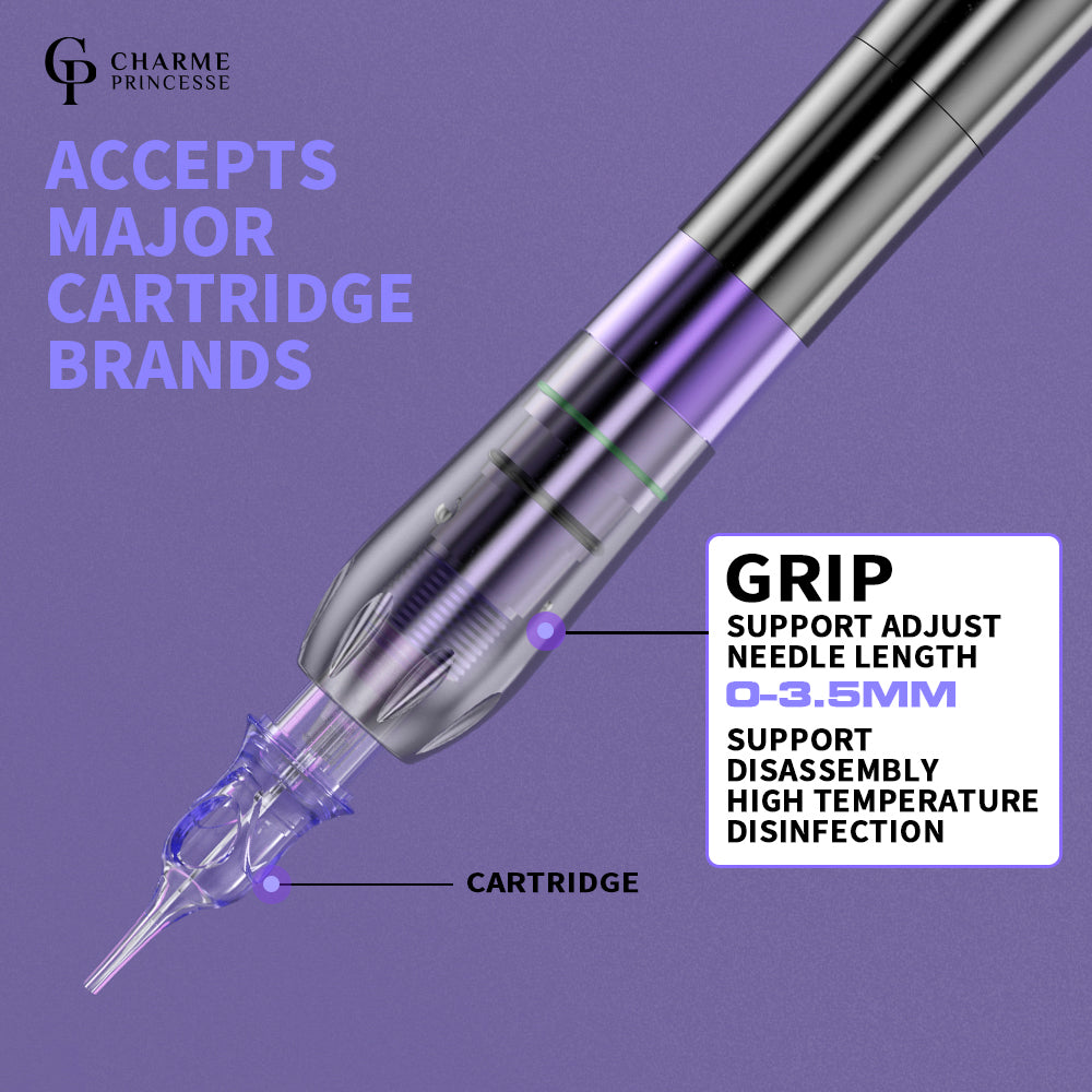 Charme Princesse Wireless Permanent Makeup Tattoo Pen available for major cartridge brands