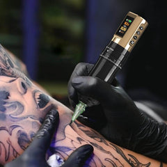 E96 Adjustable Wireless Tattoo Kit – 7 Strokes, Dual Colors, LED Display, Inks & 40 Cartridges Included