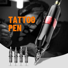 Solong Rotating Hybrid Tattoo Pen with Wireless Tattoo Battery 20 Cartridges