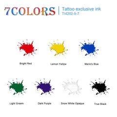 Inchiostro per tatuaggio da principessa charm set 7 colori inchiostro permanente per tatuaggio 5ml