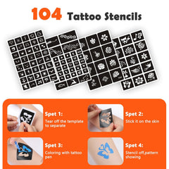 104 tattoo stencils and its usage step