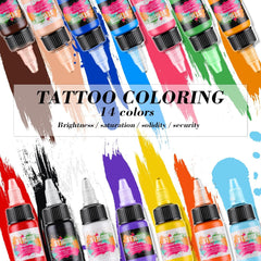 Set di colori dell'inchiostro del tatuaggio 14 PCS 15ml di stigma