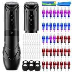 CNC KRONOS Wireless Tattoo Machine Kit – 1900mAh Battery, 7 Stroke Complete Tattoo Set