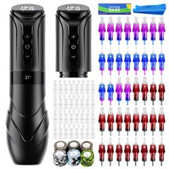 CNC KRONOS Wireless Tattoo Machine Kit – 1900mAh Battery, 7 Stroke Complete Tattoo Set