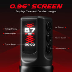 CNC E80 Premium Wireless Tattoo Pen – Coreless Motor, Adjustable Stroke, 6H Runtime