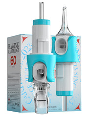 HAWINK tattoo needles cartridge with a transparent tip, round magnum/RM design, displayed alongside its packaging which indicates a quantity of 40 pieces.