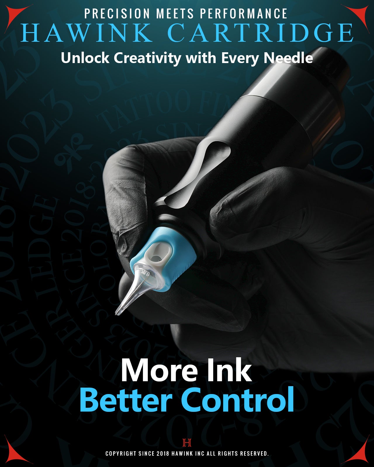 HAWINK Tattoo Needle Cartridges for improved ink flow and better control for precise tattoo results.