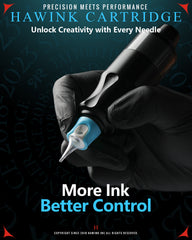 HAWINK Tattoo Needle Cartridges for improved ink flow and better control for precise tattoo results.