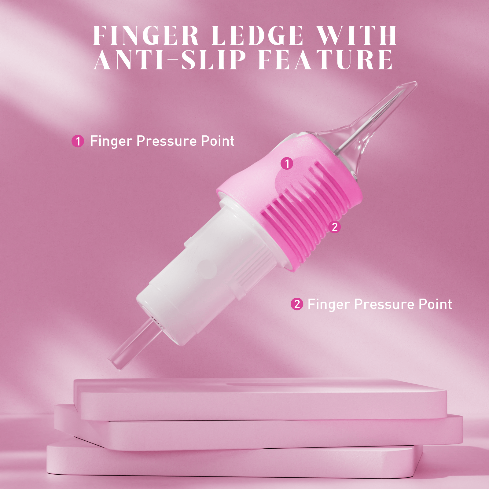 Pink and white SOLONG Tattoo Needles Cartridges with anti-slip feature