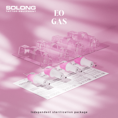SOLONG tattoo needle cartridges with independent EO gas sterilization for safety.