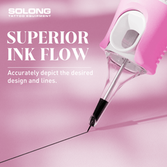 Superior ink flow for detailed tattoo lines.