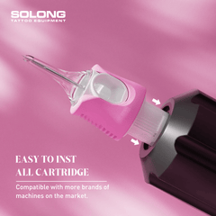 Easy-to-install tattoo cartridge compatible with multiple machine brands
