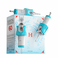 HAWINK tattoo needles compatible with various tattoo machines and cartridge grips for universal fit.