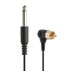 CNC P333 High Quality RCA Cord. Black cable with a straight jack on one end and a right-angled RCA plug on the other.