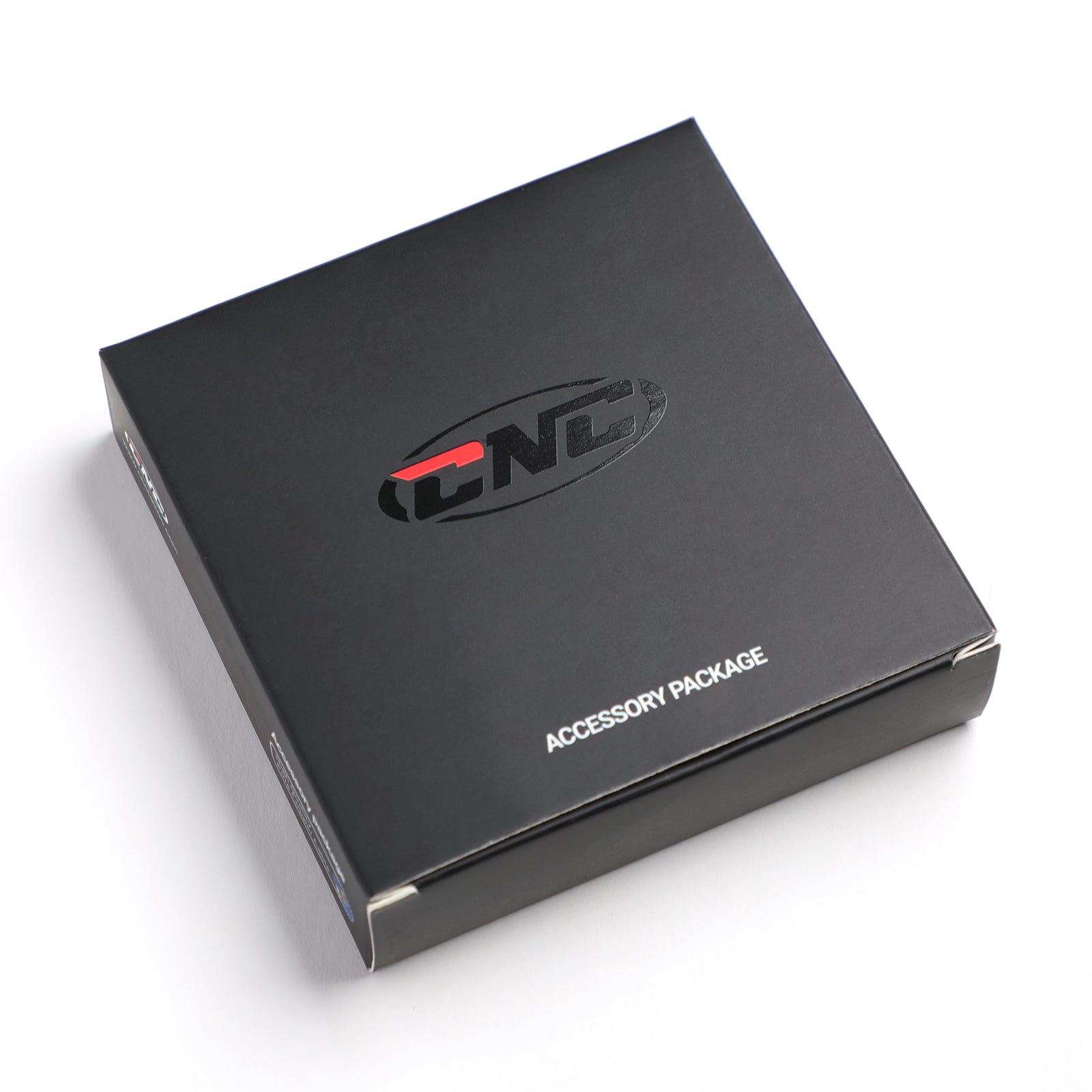 CNC Accessory Package. Black rectangular box with a red CNC logo and "ACCESSORY PACKAGE" text on top.