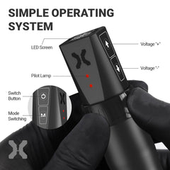 E78 Tattoo Kits Tattoo Machine with 1600mAh LED Display Tatoo Kit 40PCS Needles and 14 Ink Black