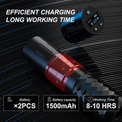 Wireless Cartridge Rotary Tattoo Machine Pen Kit With 2 Battery SLE75KIT-1