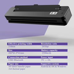 CNC T106 Ultra-HD Bluetooth Tattoo Stencil Printer Set – Includes 20 Transfer Papers & 60g Transfer Cream