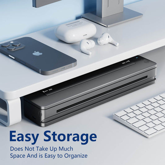 T106 Ultra-HD Bluetooth printer with compact design, easy to store and organize without taking up much space.