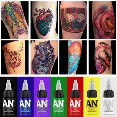 ANTIKE Tattoo Ink Color Set with tattoo design