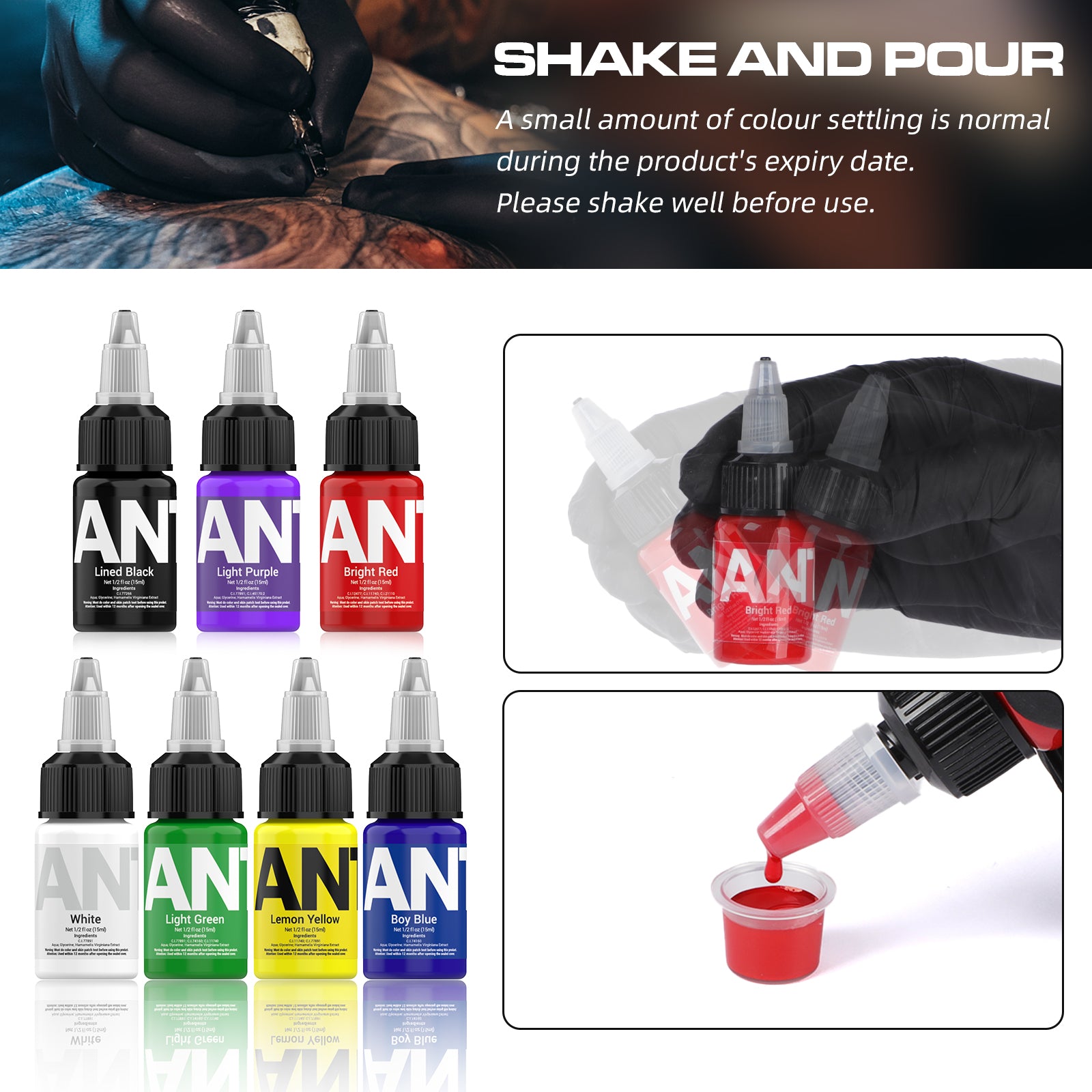 ANTIKE Tattoo Ink shake and pour