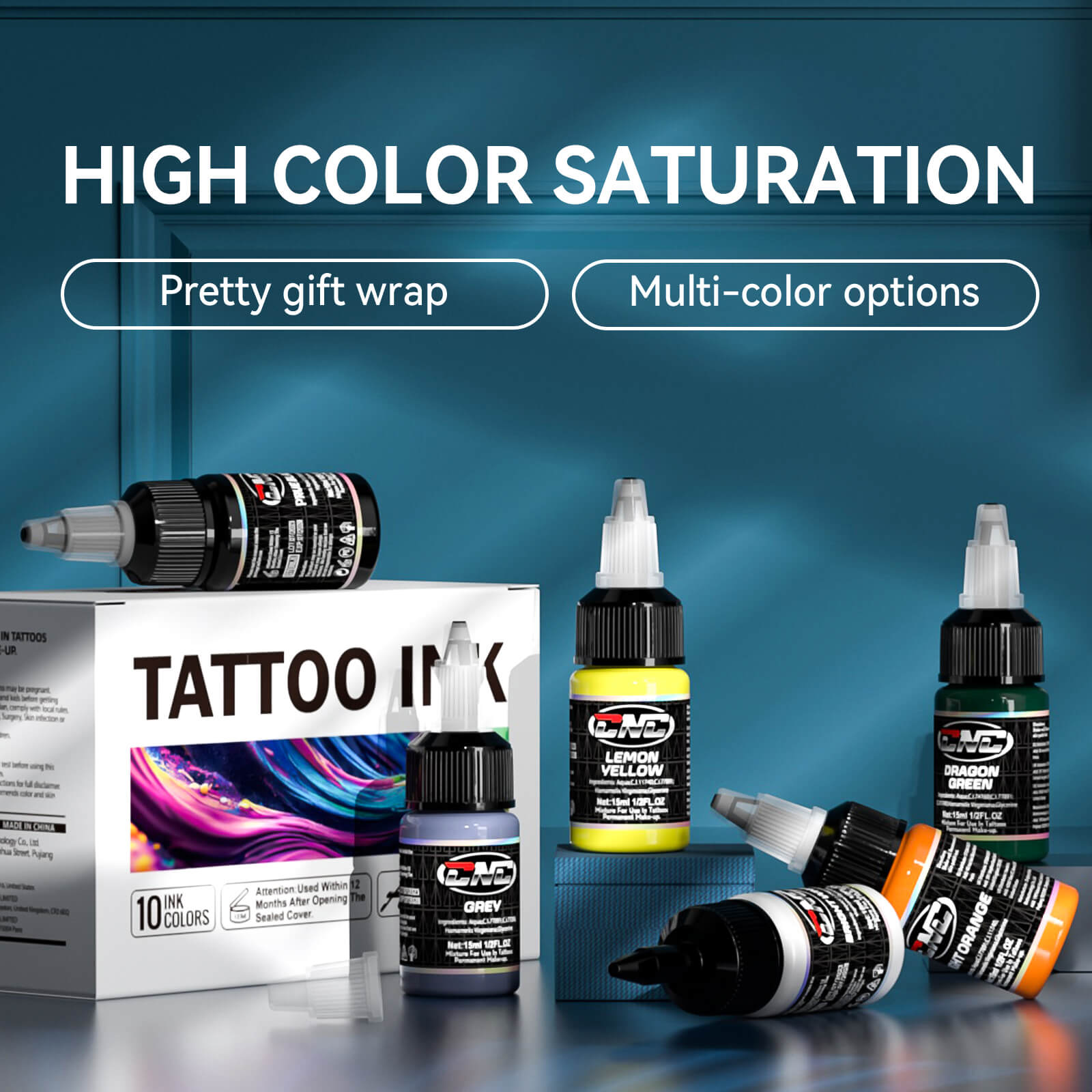 Cc Machine Ink Tattoo Ink 10/16 Colors Set 15ml CNC