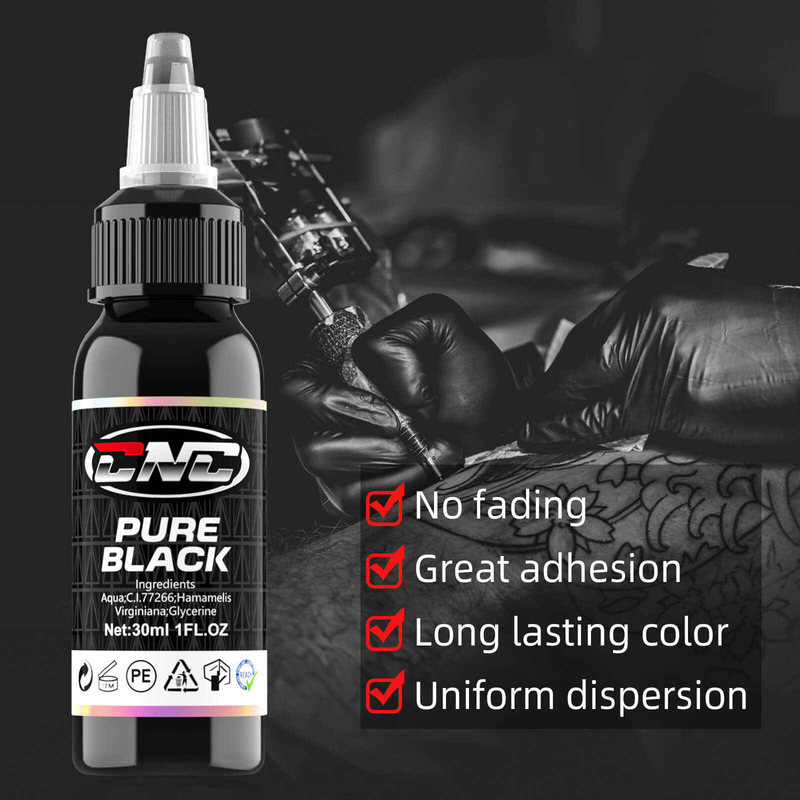 Cc Machine Ink CNC Tattoo Ink Pure Black and Concentrated Black 30-240ml