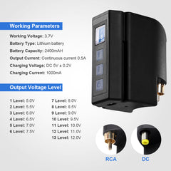 Wireless Battery/ Power Supply For Tattoo Pen RCA Connector P198