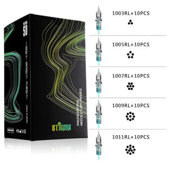 Stigma Tattoo Needle Cartridges Aquamarine Knight Bugpin Mixed Cartridges 50PCS