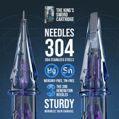 Tattoo Needle Cartridges Round Magnum RM 20PCS The King's Swords