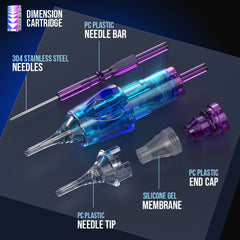 Dimensión redonda del CNC del Shader RS ​​20PCS de los cartuchos de la aguja del tatuaje